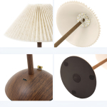 Lampara De Mesa Diseño Madera Inalambrica Táctil Recargable - Imagen 11