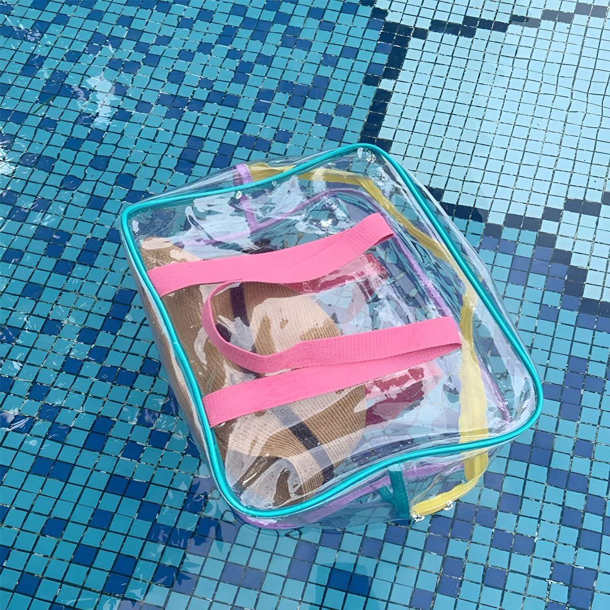 Bolso Cartera Transparente Juvenil Neceser Playa Chica - Imagen 3