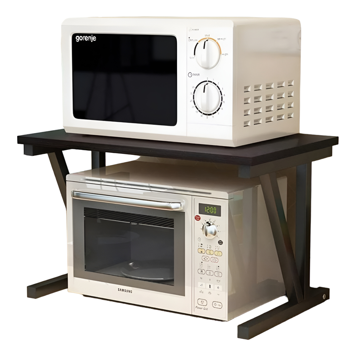 Soporte Estante Mesa Para Microondas En Madera Y Acero - Imagen 1
