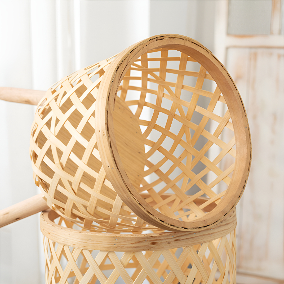 Porta Macetas Deco Estilo Boho Fabricado En Bambu - Chico - Imagen 3