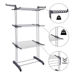 Tendedero Para Ropa Plegable Ropa Tender 3 Niveles C/ruedas - Imagen 2