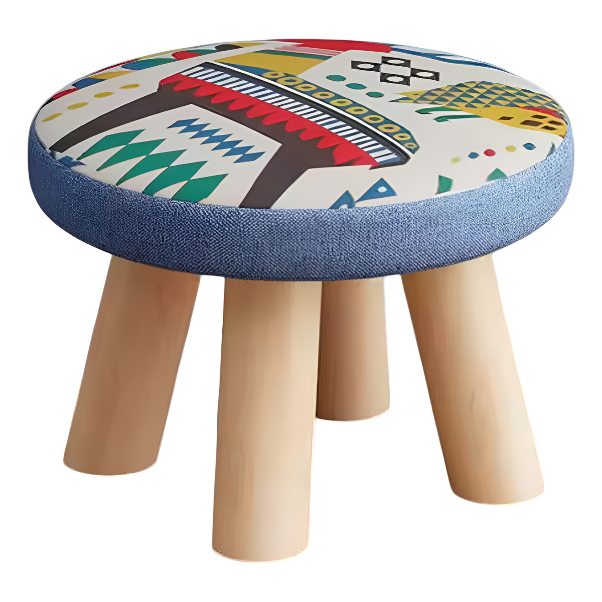 Banquito Banco De Madera Para Niños Taburete Tapizado - Imagen 7