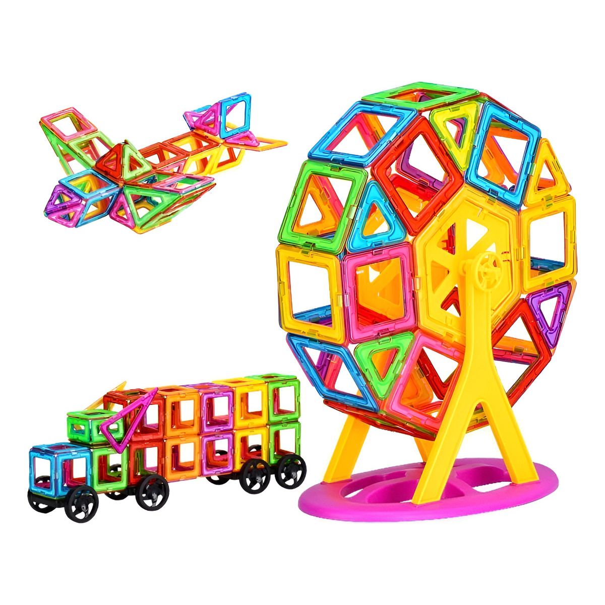 Juego Construcción Bloques Magnéticos 202 Piezas Educativo - Imagen 7