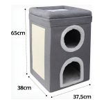 Rascador Torre De 2 Niveles Para Gato Cueva Cama - Imagen 8