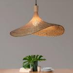 Lámpara De Techo Colgante Bambo Rattan Natural Moderna 30cm - Imagen 4