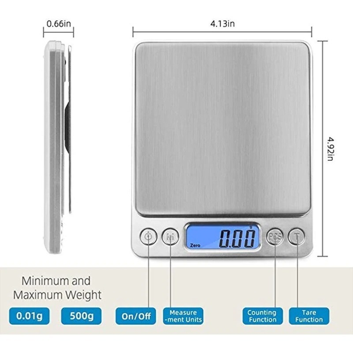 Balanza Digital Precision Cocina Bolsillo Joyero Carga Usb - Imagen 3