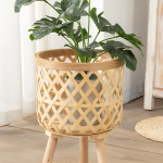 Porta Macetas Deco Estilo Boho Fabricado En Bambu - Chico - Imagen 5