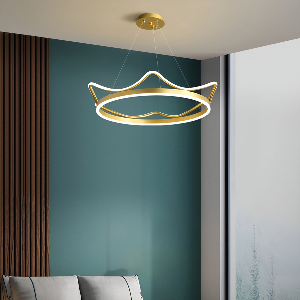 Lámpara Colgante Infantil Corona Led Para Dormitorio - Imagen 3