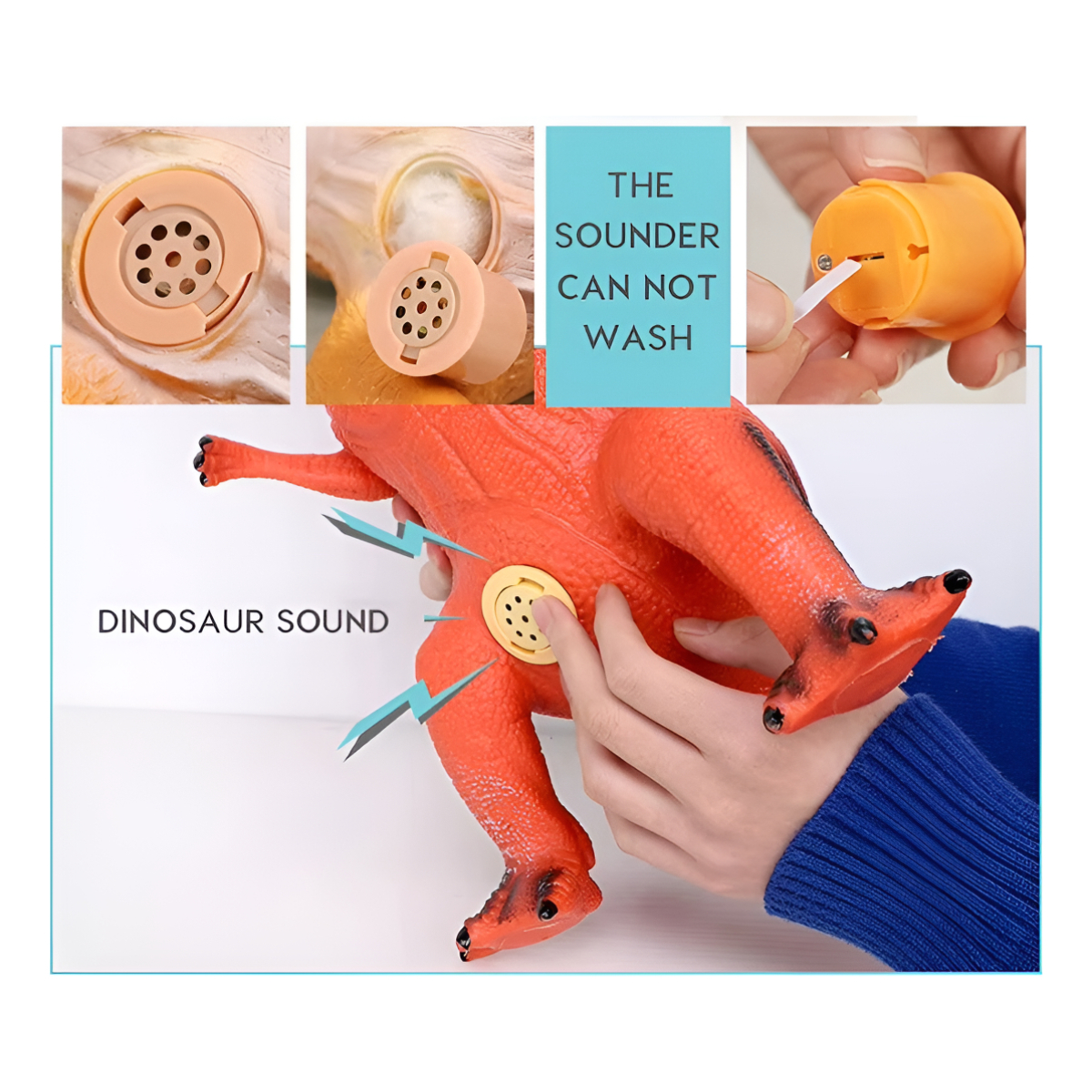 Dinosaurio De Juguete Gigante Goma Flexible Con Sonido - Imagen 18