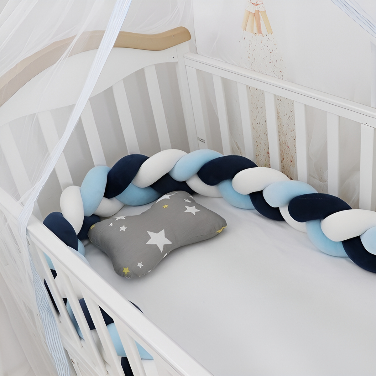 Chichonera Trenzada Para Cuna 2mts Bebes Protección - Imagen 19