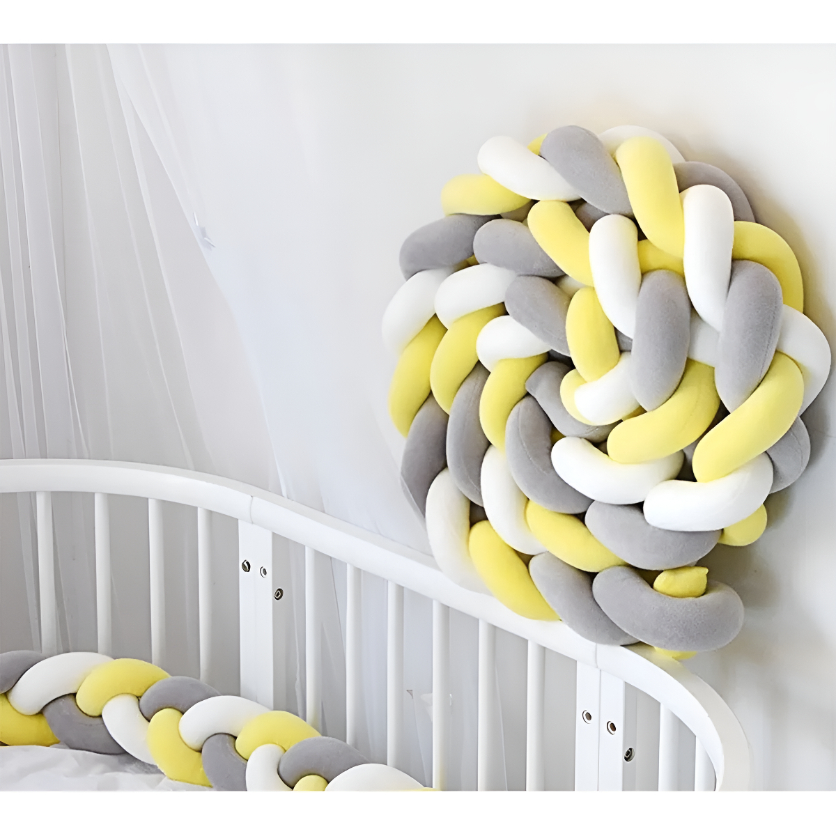 Chichonera Trenzada Para Cuna 2mts Bebes Protección - Imagen 2