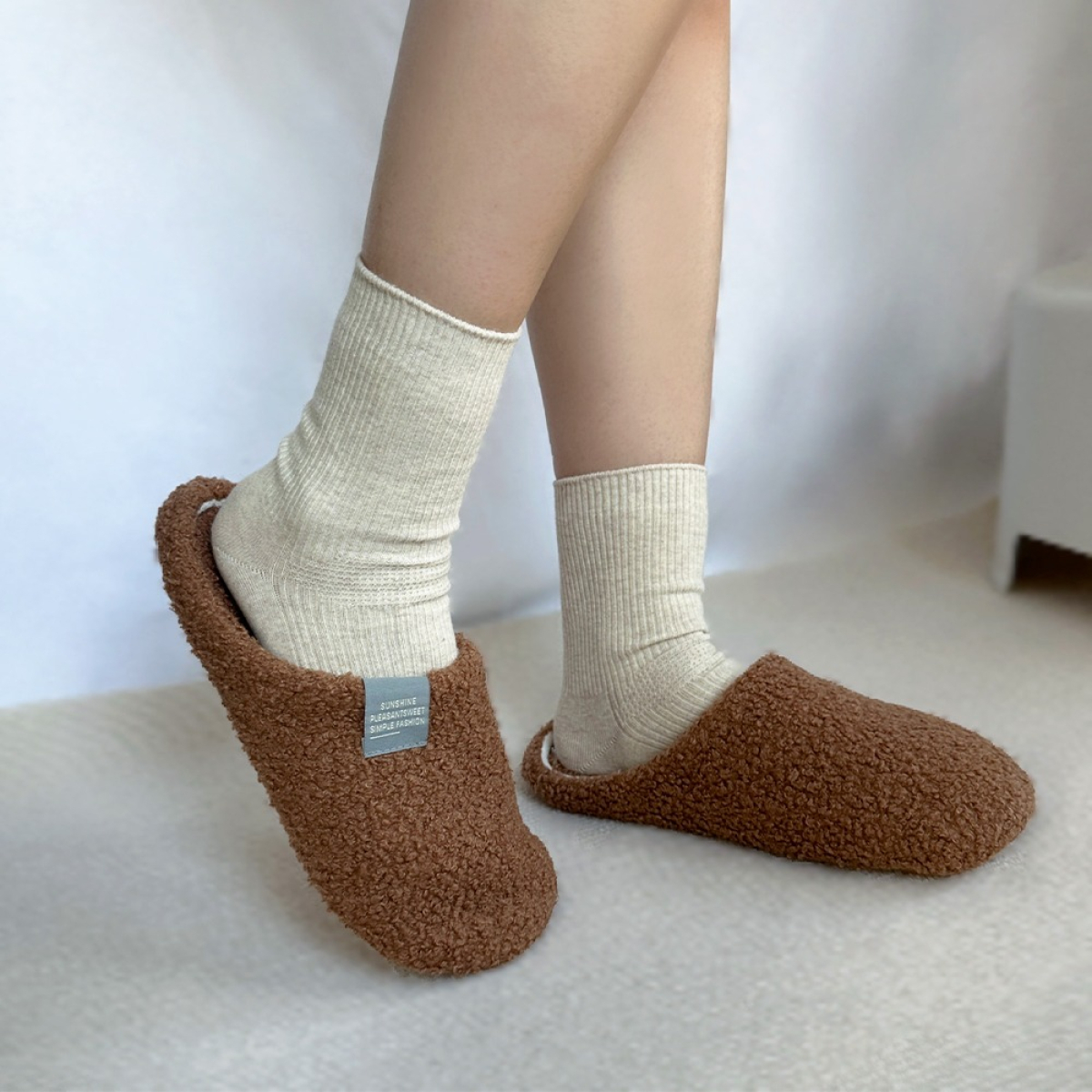 Pantuflas Ligeras Suaves De Casa Con Corderito Para Mujer - Imagen 14