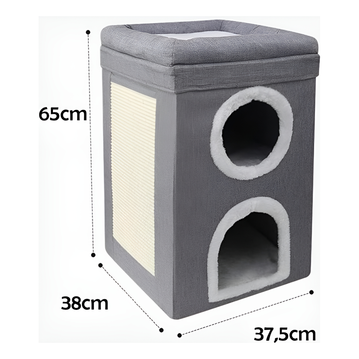 Rascador Torre De 2 Niveles Para Gato Cueva Cama - Imagen 15