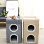 Rascador Torre De 2 Niveles Para Gato Cueva Cama - Imagen 13