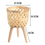 Porta Macetas Deco Estilo Boho Fabricado En Bambu - Chico - Imagen 8