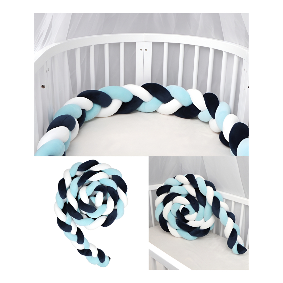 Chichonera Trenzada Para Cuna 2mts Bebes Protección - Imagen 20