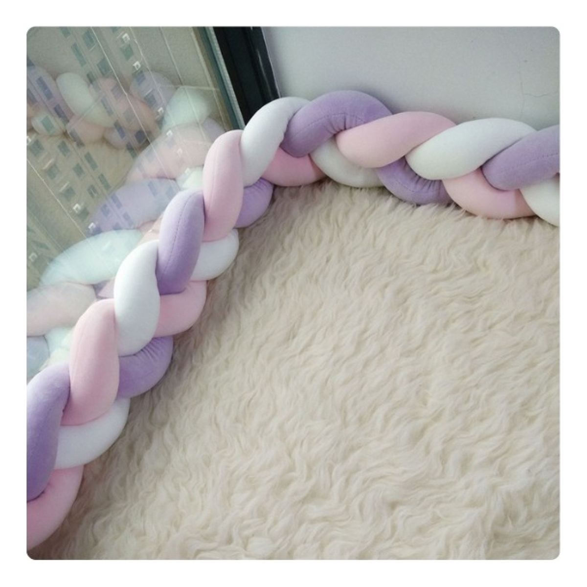 Chichonera Trenzada Para Cuna 2mts Bebes Protección - Imagen 24