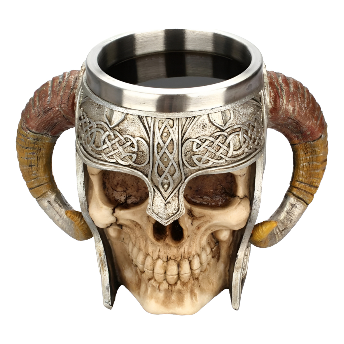 Taza Jarra Calavera Nórdica Medieval Cerveza Café Té Vikinga - Imagen 3