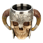 Taza Jarra Calavera Nórdica Medieval Cerveza Café Té Vikinga - Imagen 3