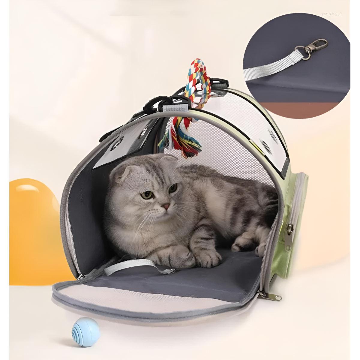 Bolso Resistente Transportador Para Gatos Mascotas Plegable - Imagen 8