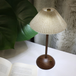 Lampara De Mesa Diseño Madera Inalambrica Táctil Recargable - Imagen 16