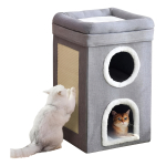 Rascador Torre De 2 Niveles Para Gato Cueva Cama - Imagen 2
