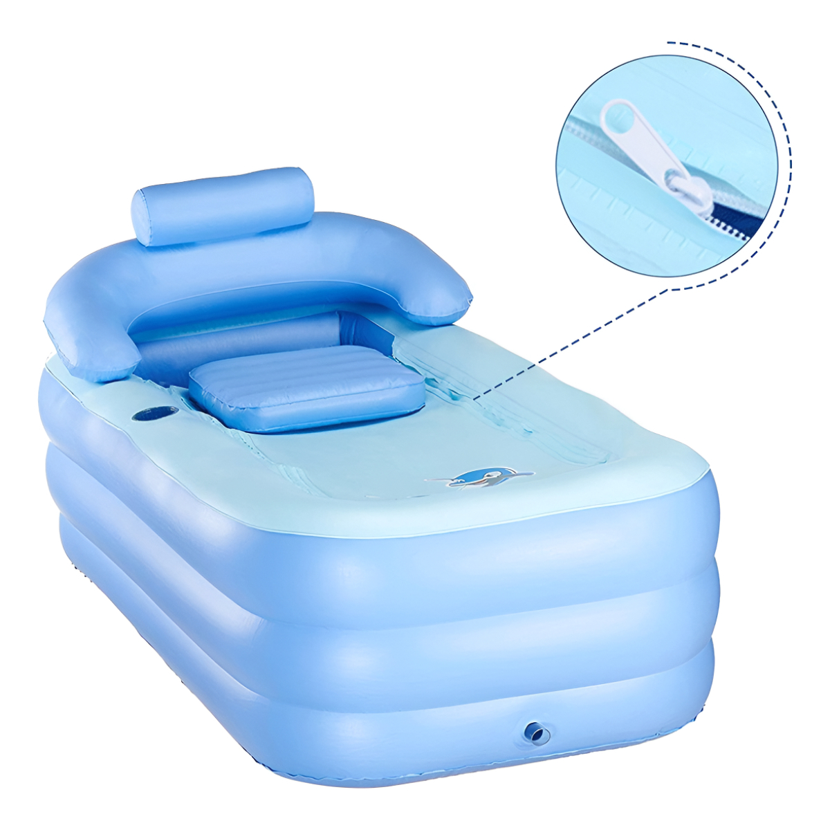 Bañera Spa Tina Portátil Plegable Inflable De Pvc + Inflador - Imagen 10