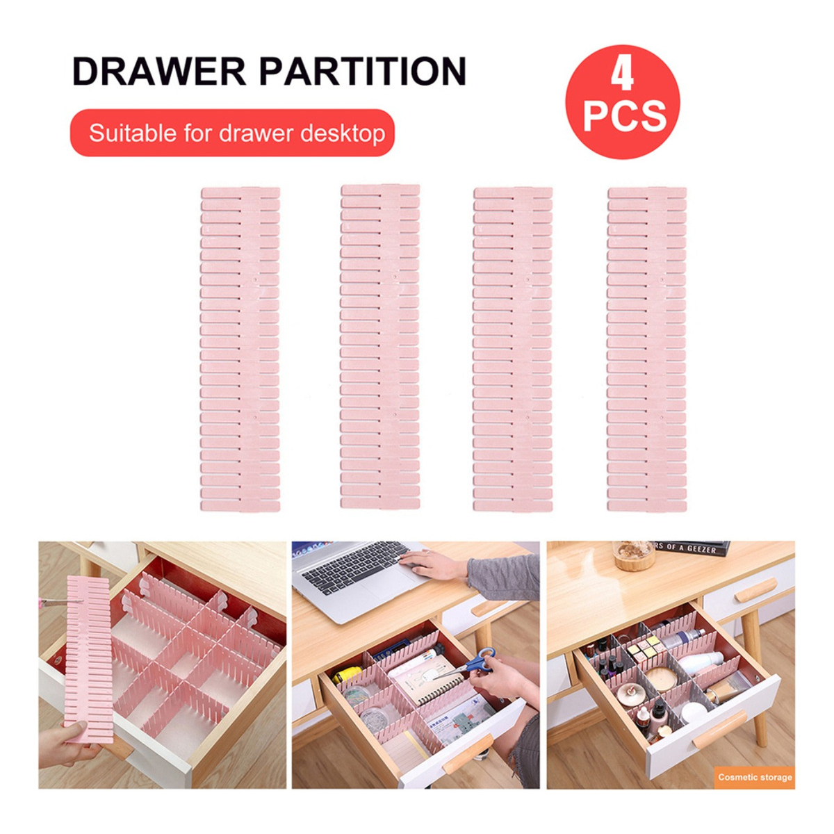 Separador Organizador Plastico De Cajas Cajones Ajustable Ch - Imagen 2