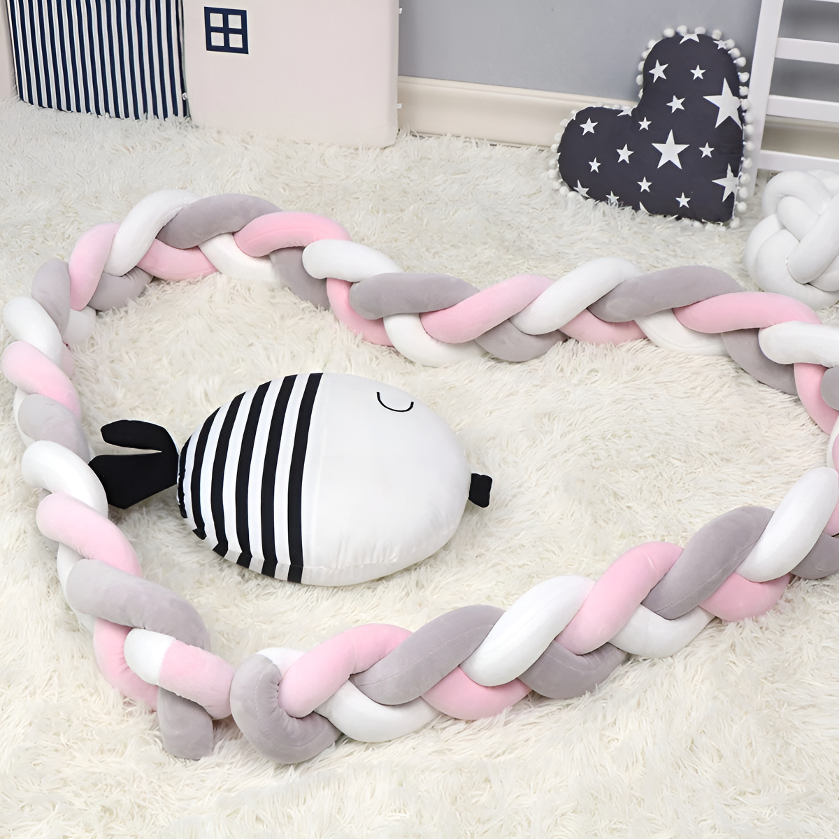 Chichonera Trenzada Para Cuna 2mts Bebes Protección - Imagen 8