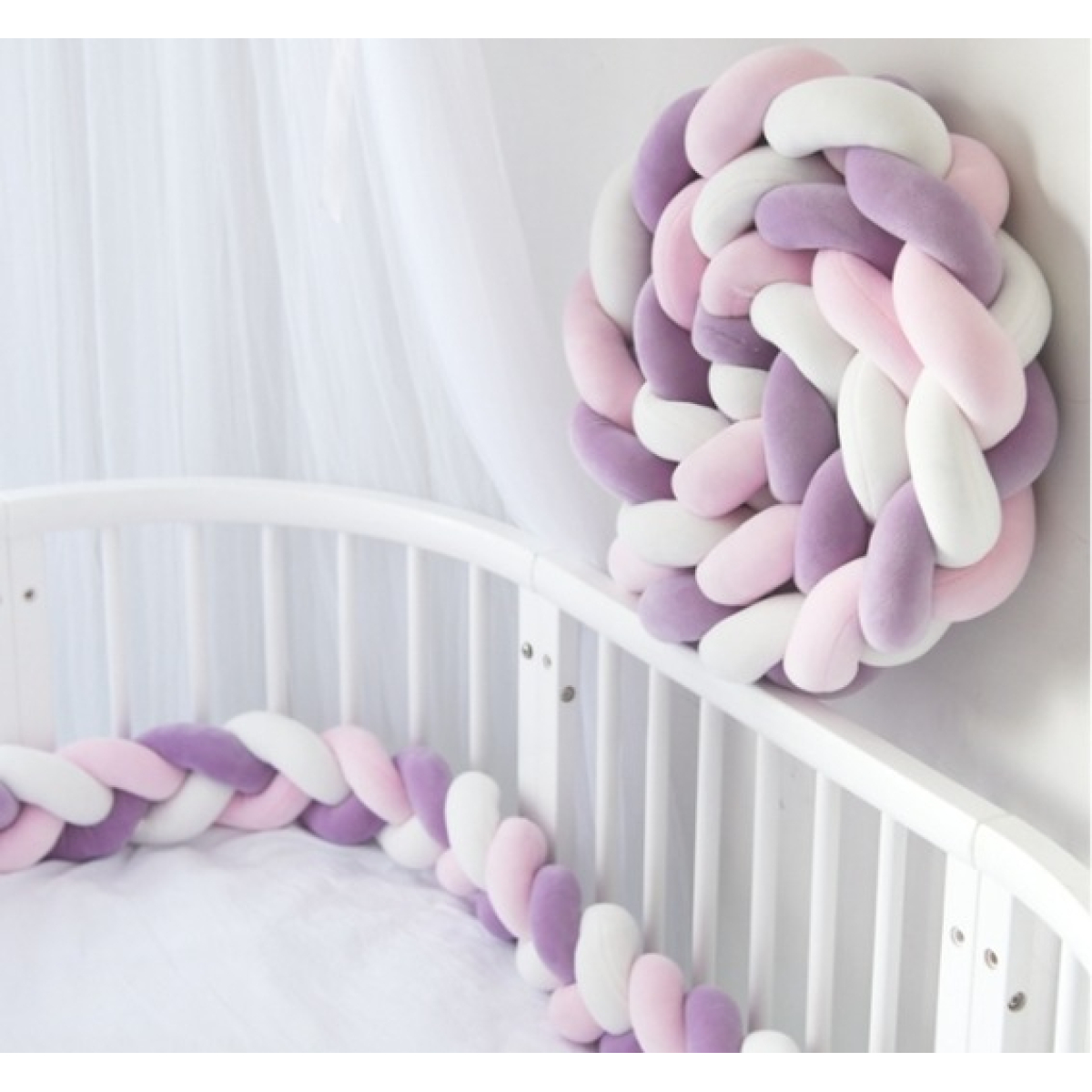 Chichonera Trenzada Para Cuna 2mts Bebes Protección - Imagen 22
