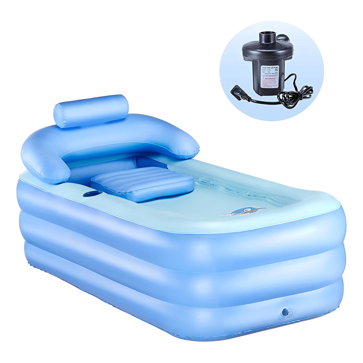 Bañera Spa Tina Portátil Plegable Inflable De Pvc + Inflador - Imagen 2