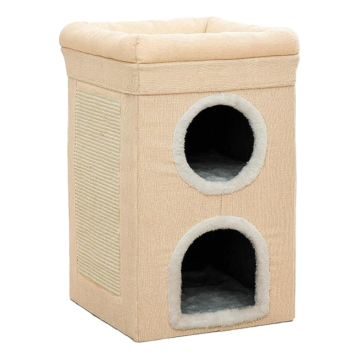 Rascador Torre De 2 Niveles Para Gato Cueva Cama - Imagen 9