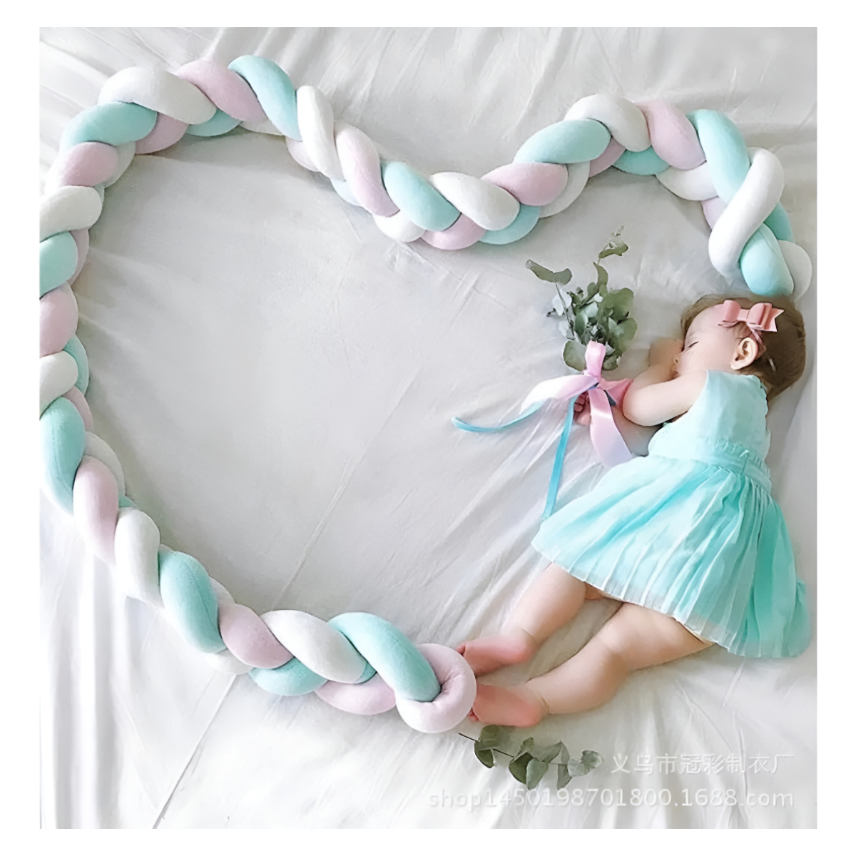 Chichonera Trenzada Para Cuna 2mts Bebes Protección - Imagen 16