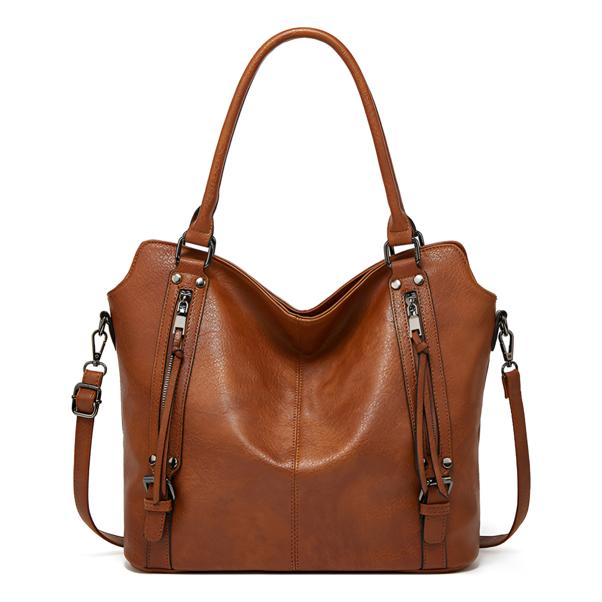Cartera Bolso De Mano Con Bolsillos Exteriores + Pouch - Imagen 2