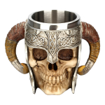 Taza Jarra Calavera Nórdica Medieval Cerveza Café Té Vikinga