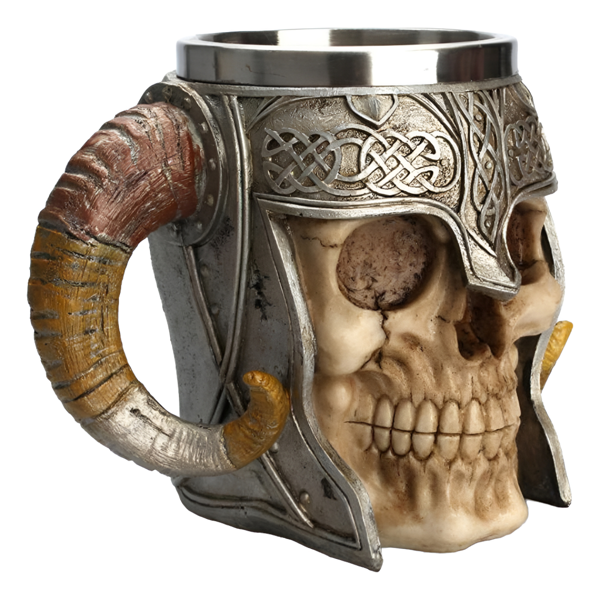 Taza Jarra Calavera Nórdica Medieval Cerveza Café Té Vikinga - Imagen 2