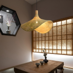 Lámpara De Techo Colgante Bambo Rattan Natural Moderna 30cm - Imagen 7