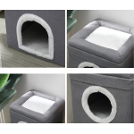 Rascador Torre De 2 Niveles Para Gato Cueva Cama - Imagen 11