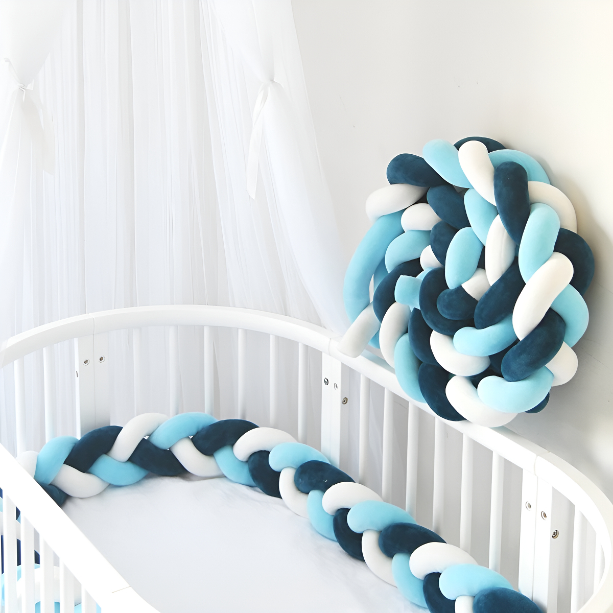 Chichonera Trenzada Para Cuna 2mts Bebes Protección - Imagen 18