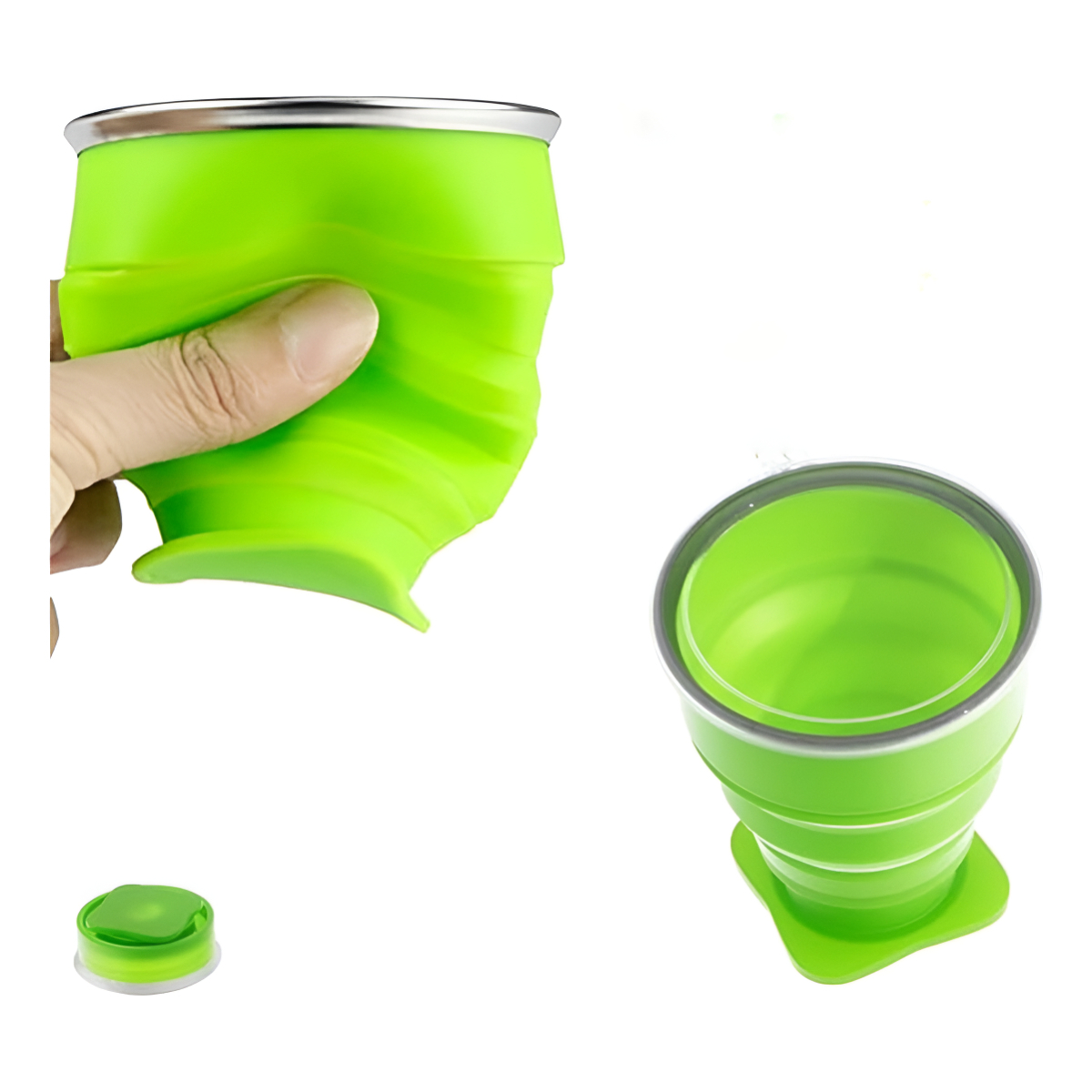 Vaso De Silicona Plegable Con Tapa Libre Bpa - Imagen 12