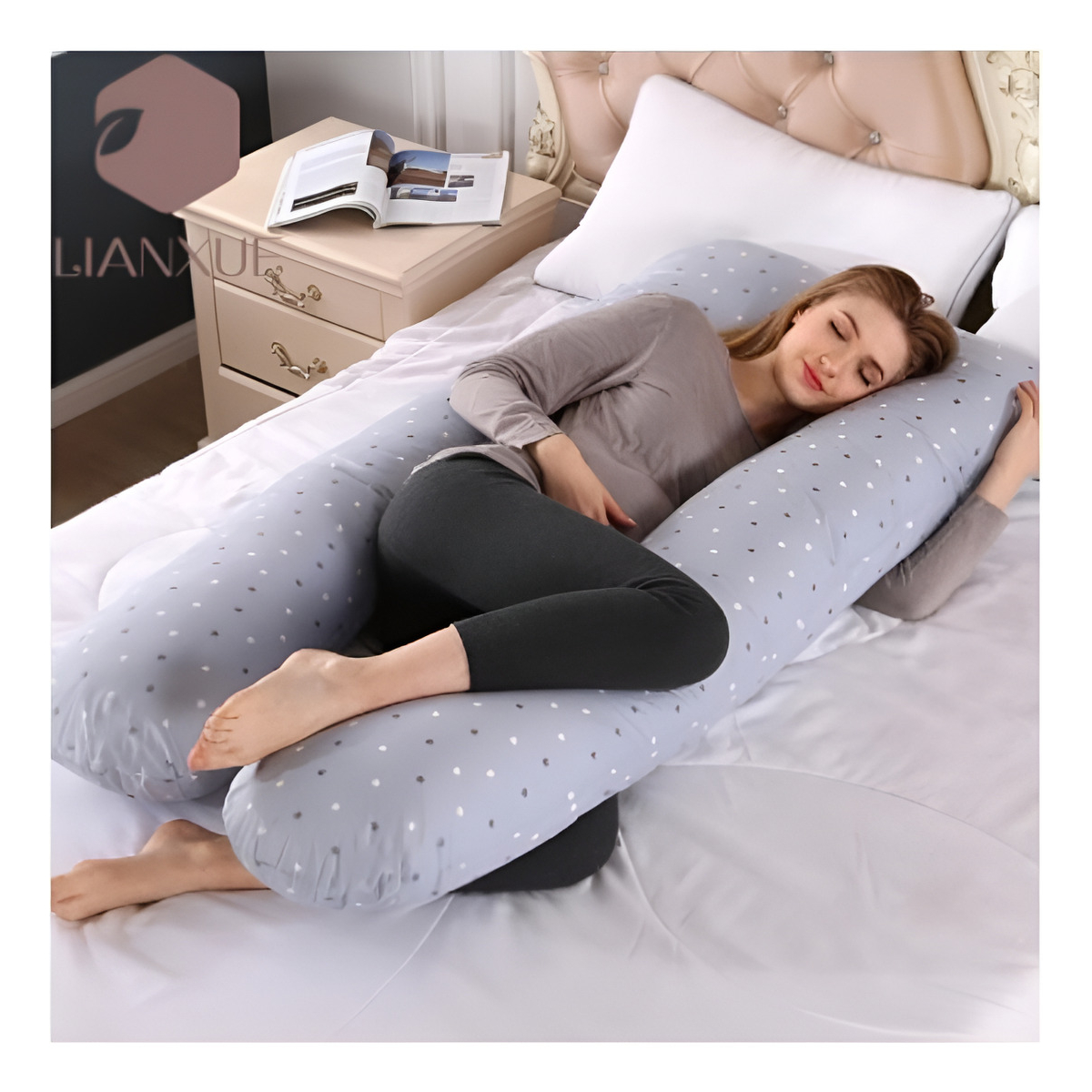 Almohada En U Maternal Embarazo Lactancia Hipoalergencia - Imagen 9