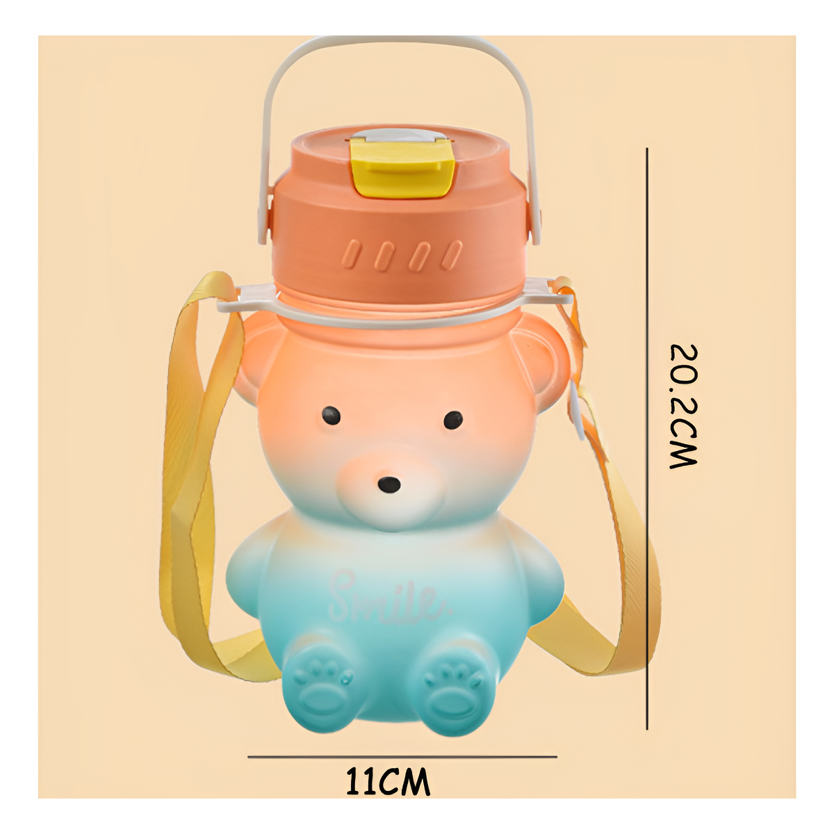 Botella Cantimplora Infantil Con Tapa Forma De Osito - Imagen 8