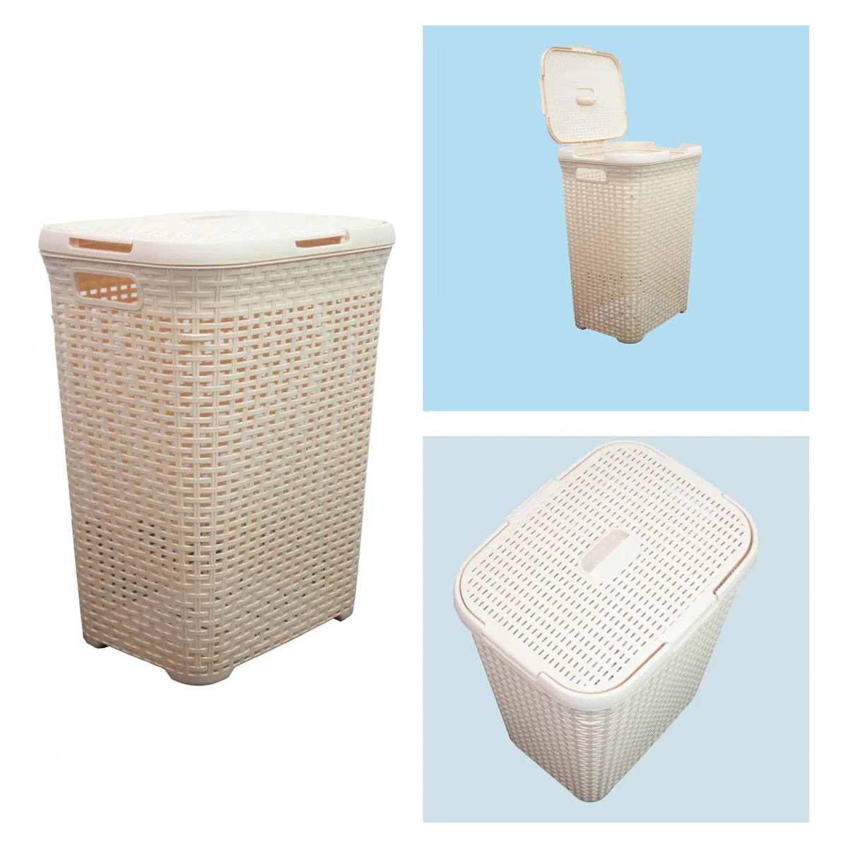 Canasto Para Ropa Sucia Con Tapa Cesto Para Ropa Baño - Imagen 5