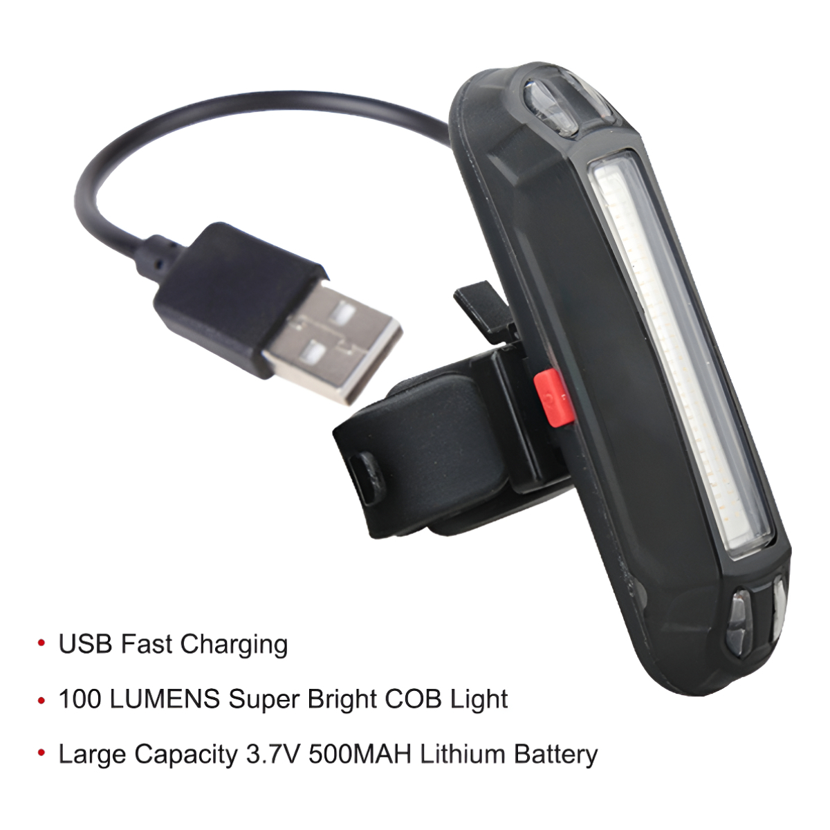 Luz Bicicleta Led Recargable Usb Trasera A Prueba De Agua - Imagen 3
