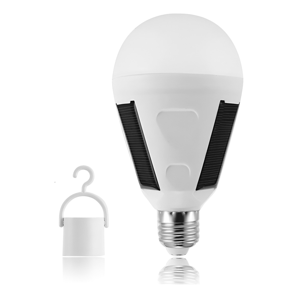 Lampara Led Solar Bombita 12w E27 + Conector - Imagen 1