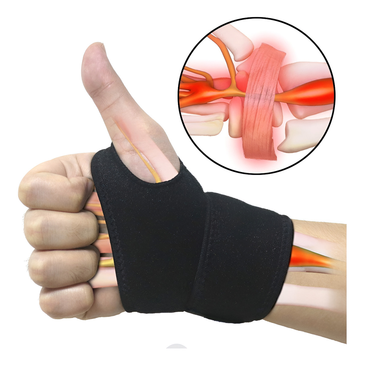 Muñequera Con Dedo Libre Para Gym Rehabilitación Lesion - Imagen 4