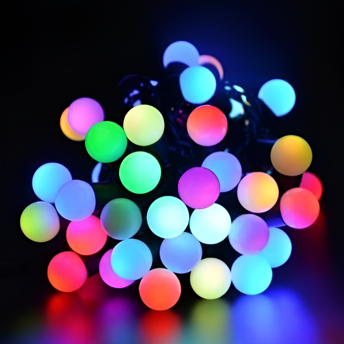 Guia De Luces Decoración Mini Bombita Rgb Fiesta Guia 50 Led - Imagen 2
