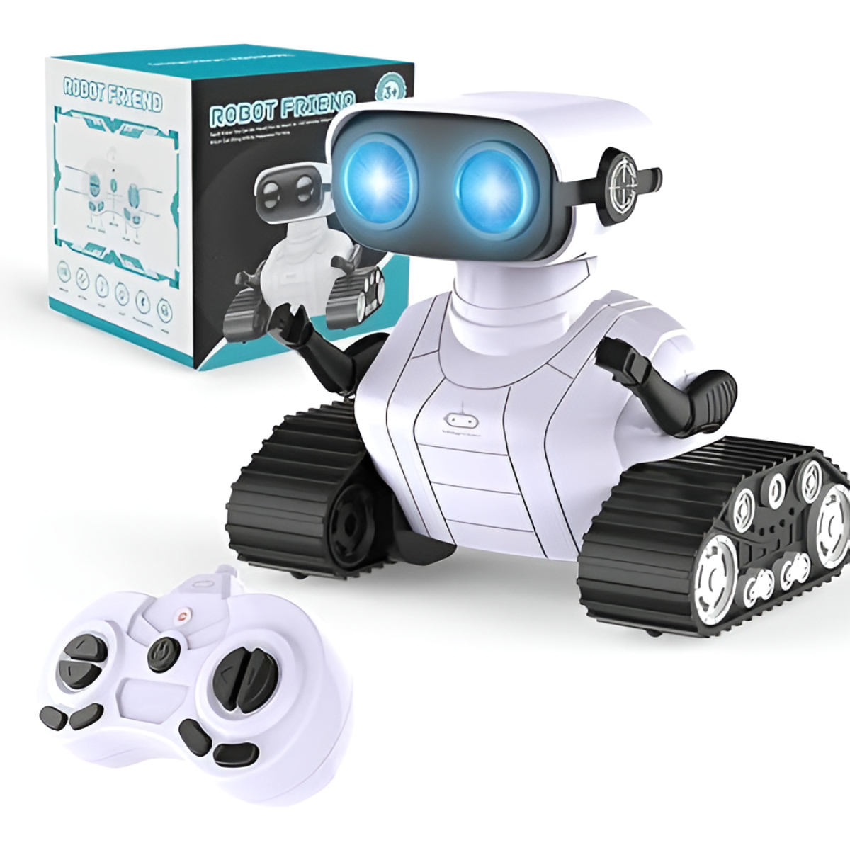 Juguete Robot Amigo A Control Remoto Ruedas Movil Ojos Led - Imagen 1