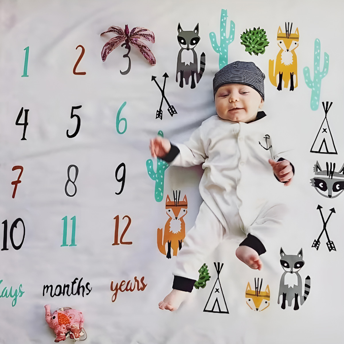 Manta Para Fotografia Recien Nacido Fechas Medidas Meses - Imagen 38
