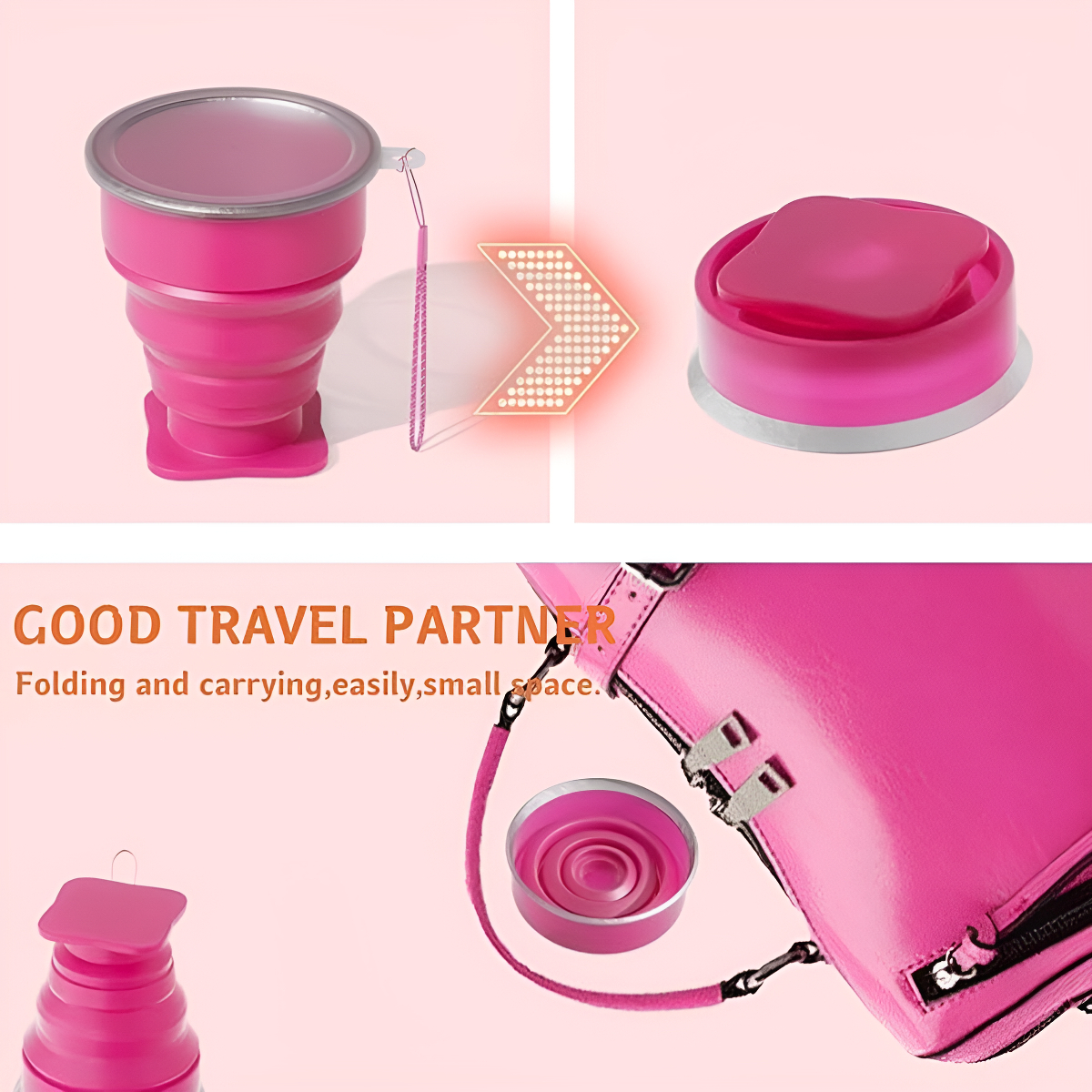 Vaso De Silicona Plegable Con Tapa Libre Bpa - Imagen 25